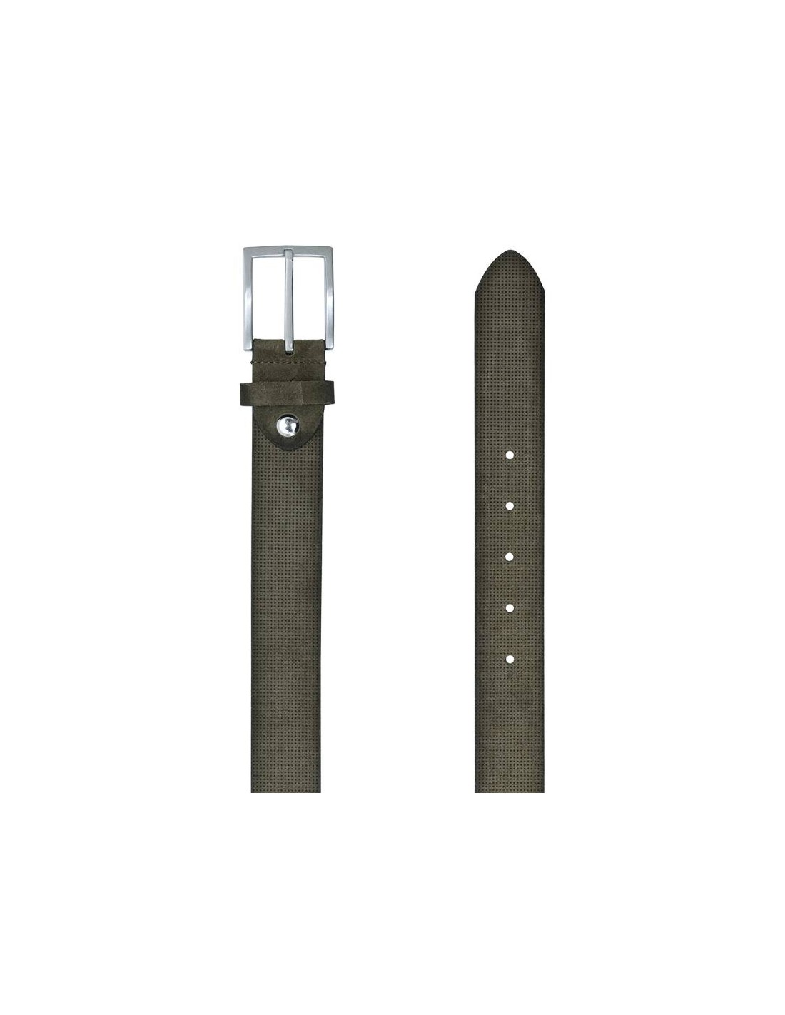 Ortiz & Reed Cinturón De Ante Afelpado Color Verde B-SORTOR-OLIVE