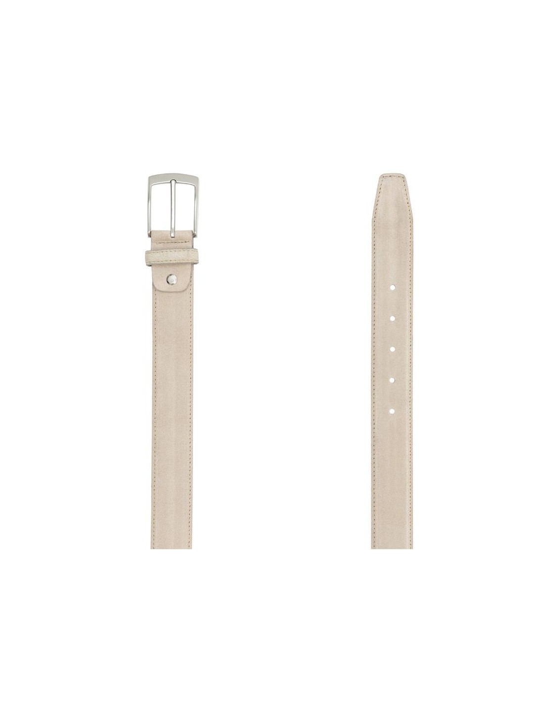 Ortiz & Reed Cinturón De Ante Cosido Artesano Color Beige B-SAKTER-BEIGE