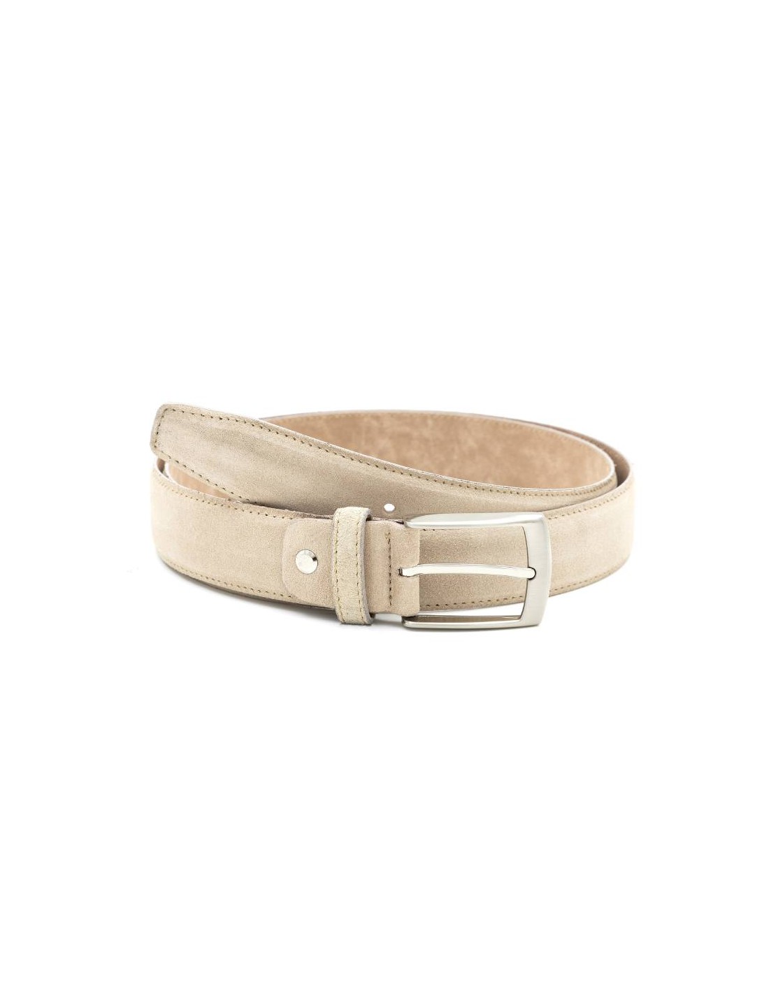 ortiz & reed Cinturón de ante cosido artesano color beige B-SAKTER-BEIGE