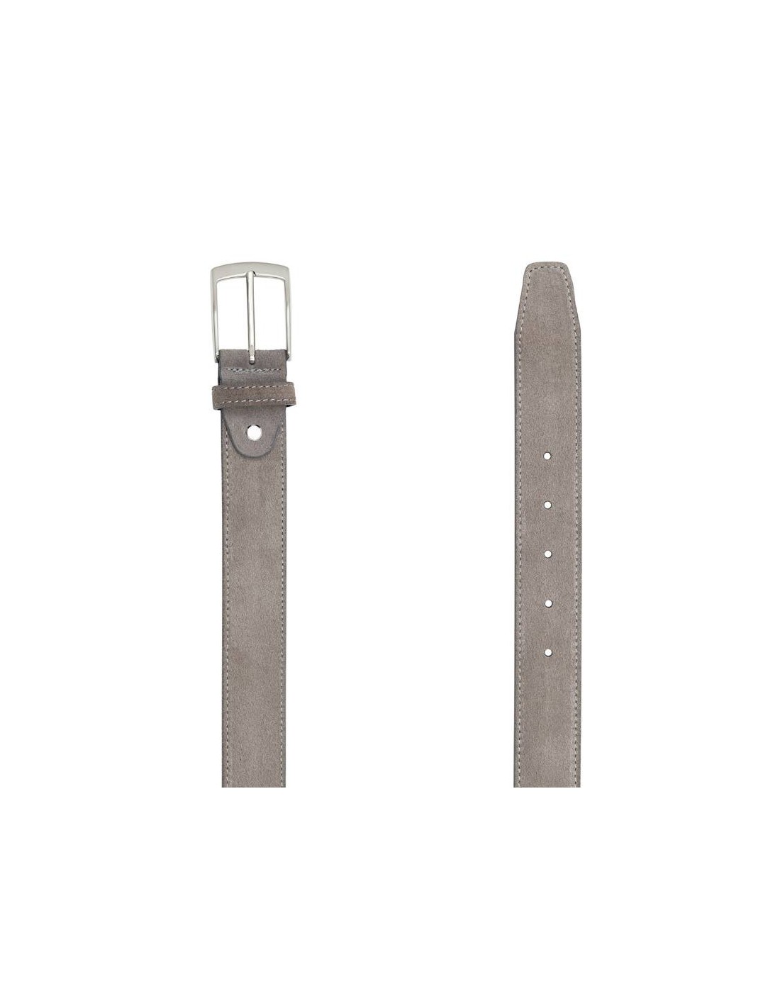 Ortiz & Reed Cinturón De Ante Cosido Artesano Color Gris B-SAKTER-GRIS