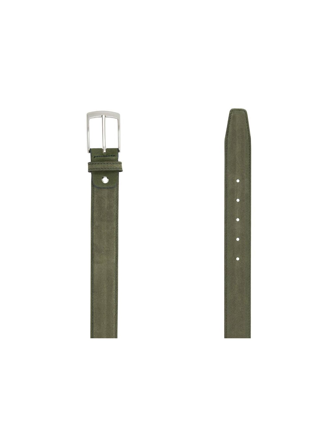 Ortiz & Reed Cinturón De Ante Cosido Artesano Color Verde B-SAKTER-VERDE