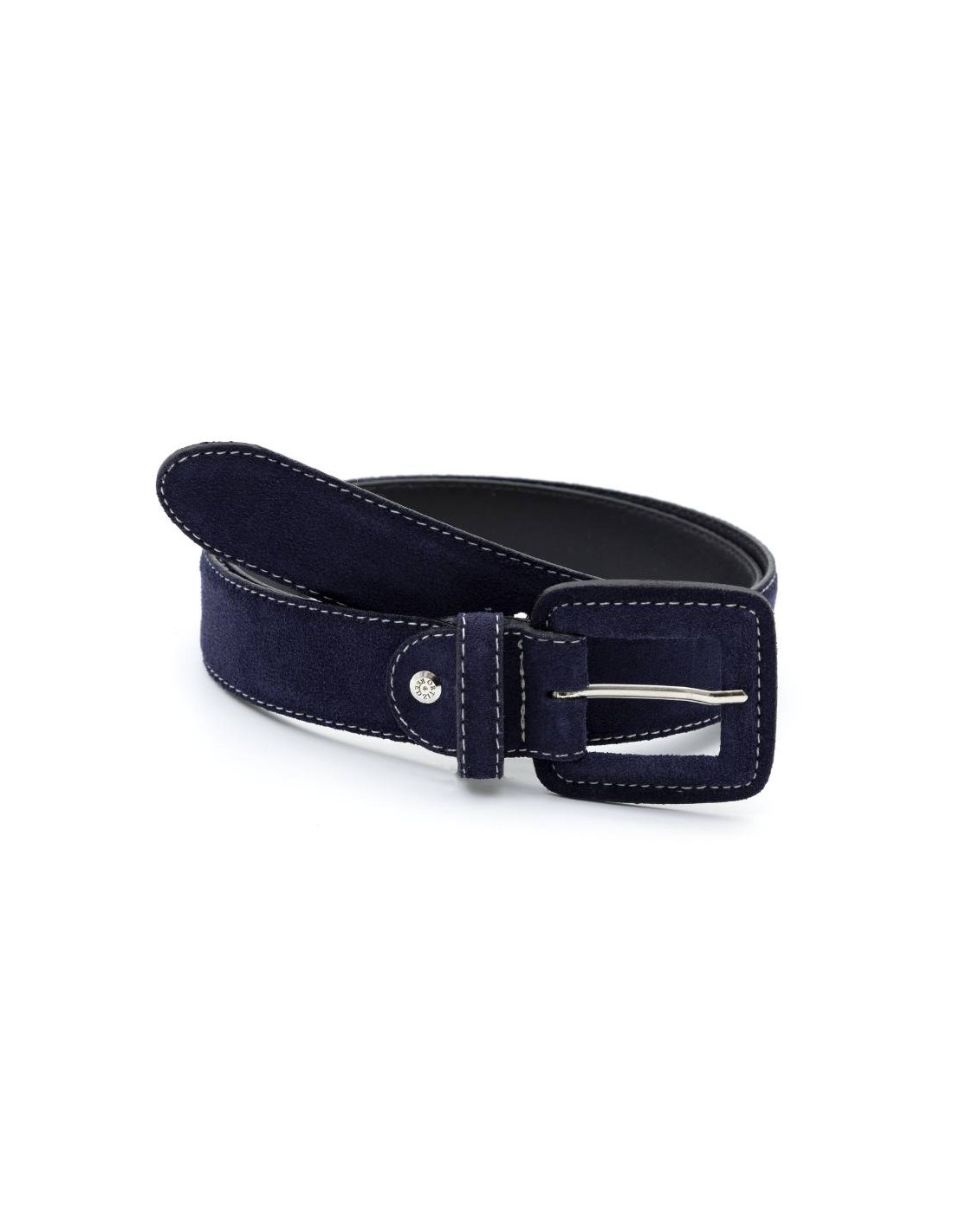 ortiz & reed Cinturón de mujer de ante con hebilla forrada color azul WB-SOKEN-AZUL