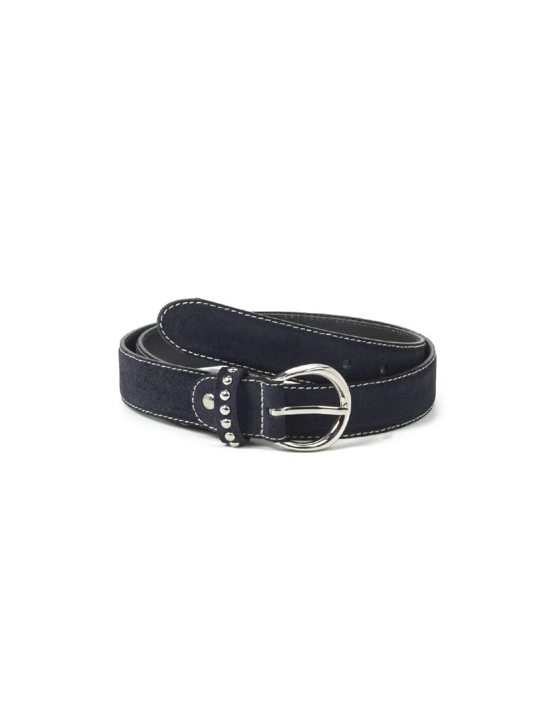 ortiz & reed Cinturón de mujer de ante con remaches color azul WB-SIREN-NAVY