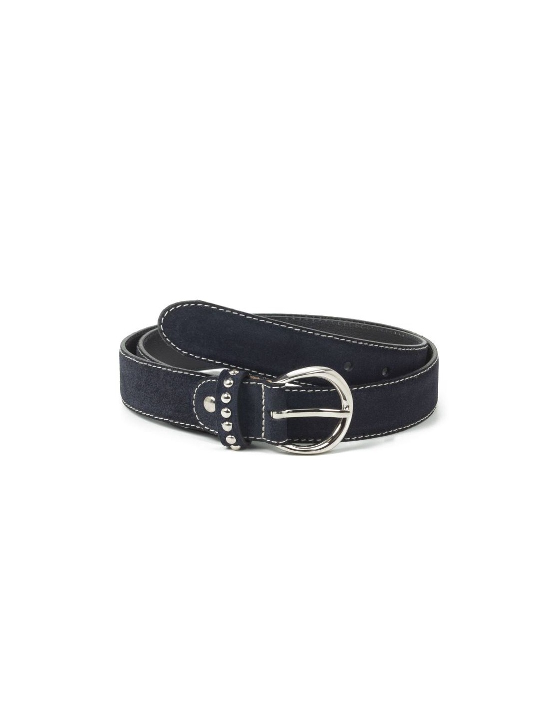 ortiz & reed Cinturón de mujer de ante con remaches color azul WB-SEREL-NAVY