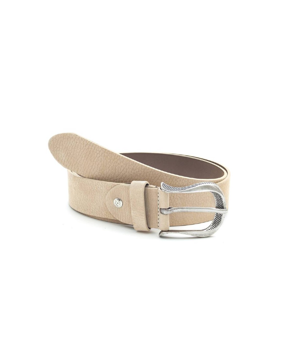ortiz & reed Cinturón de mujer de nobuck con hebilla grabada color beige WB-HORSE-BEIGE