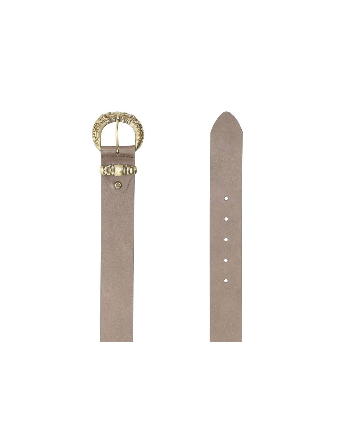 Ortiz & Reed Cinturón De Mujer De Piel Con Hebilla De Fantasía Color Beige WB-SHELL-TAUPE