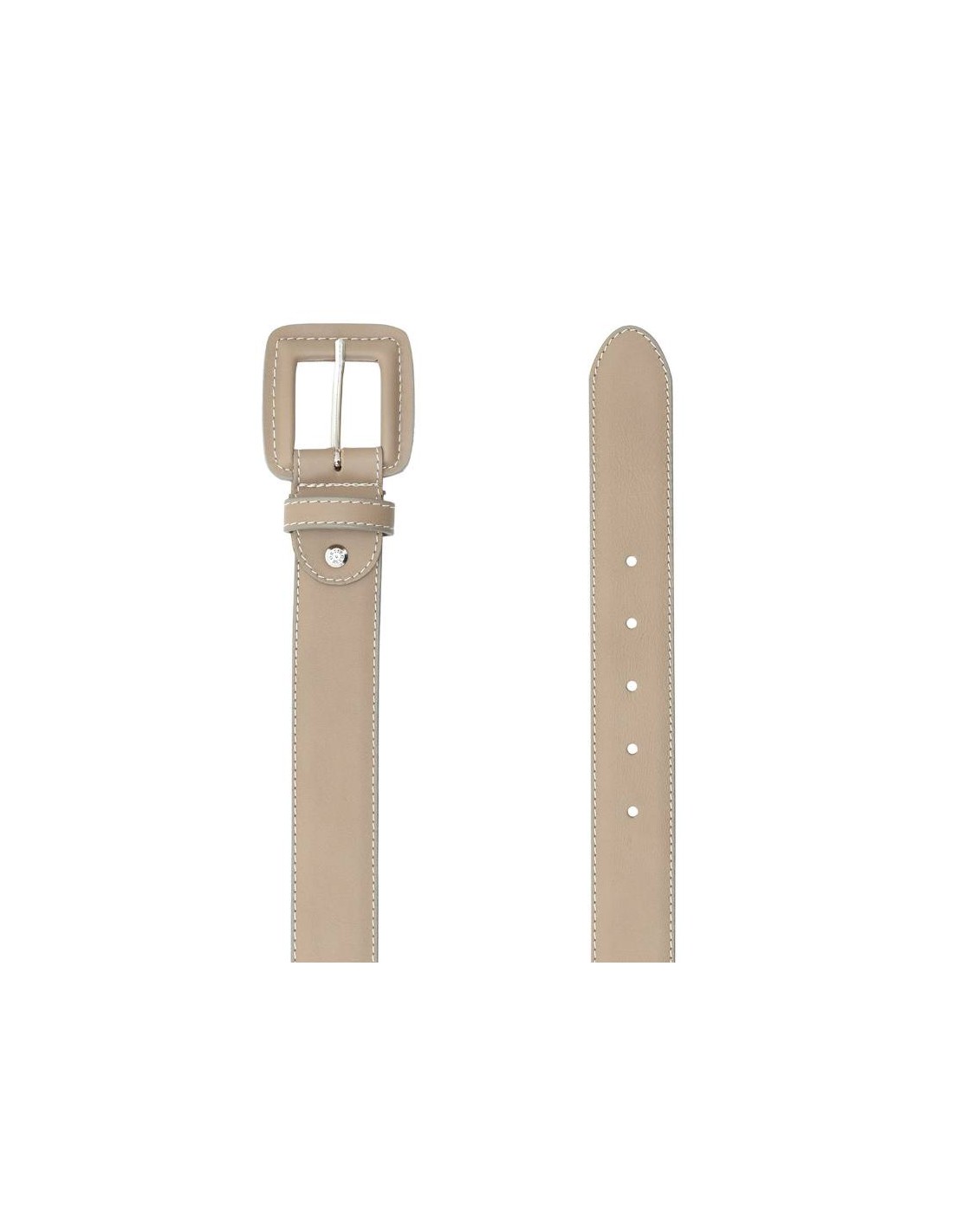 Ortiz & Reed Cinturón De Mujer De Piel Con Hebilla Forrada Color Beige WB-COKEN-TAUPE