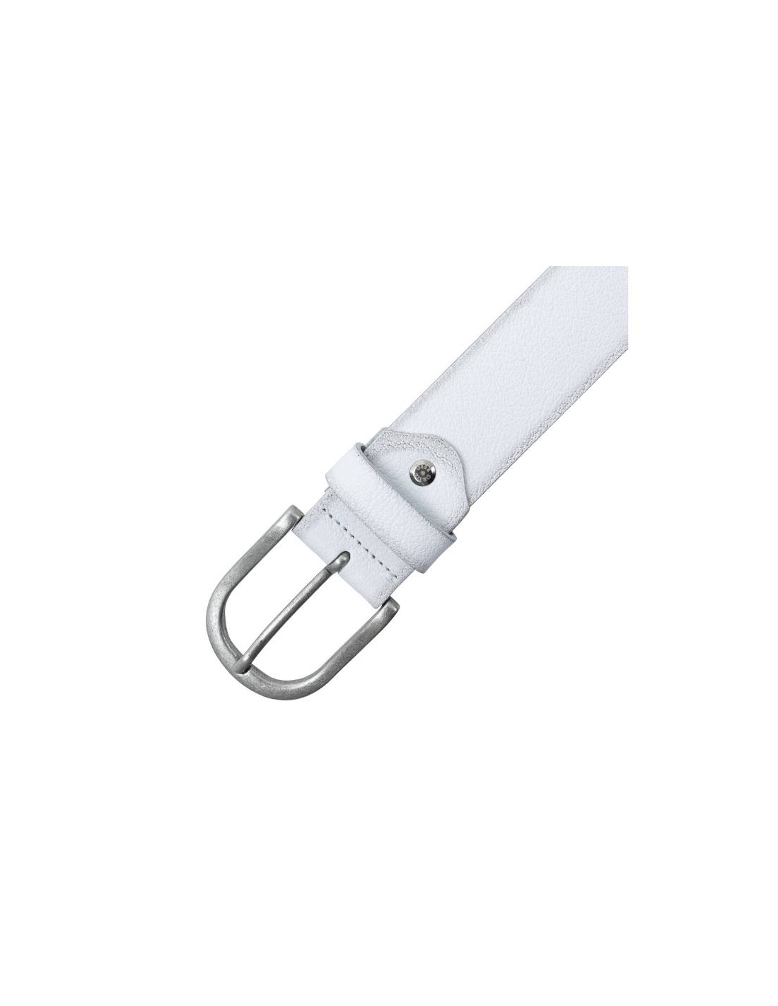 Ortiz & Reed Cinturón De Mujer De Piel Con Remaches Color Blanco WB-WAXY-WHITE