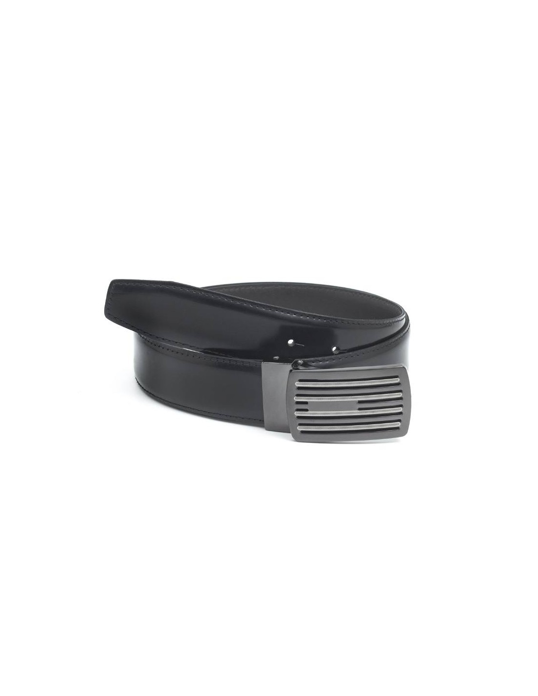 ortiz & reed Cinturón de piel acabado a mano color negro B-FIORENTI-NEGRO