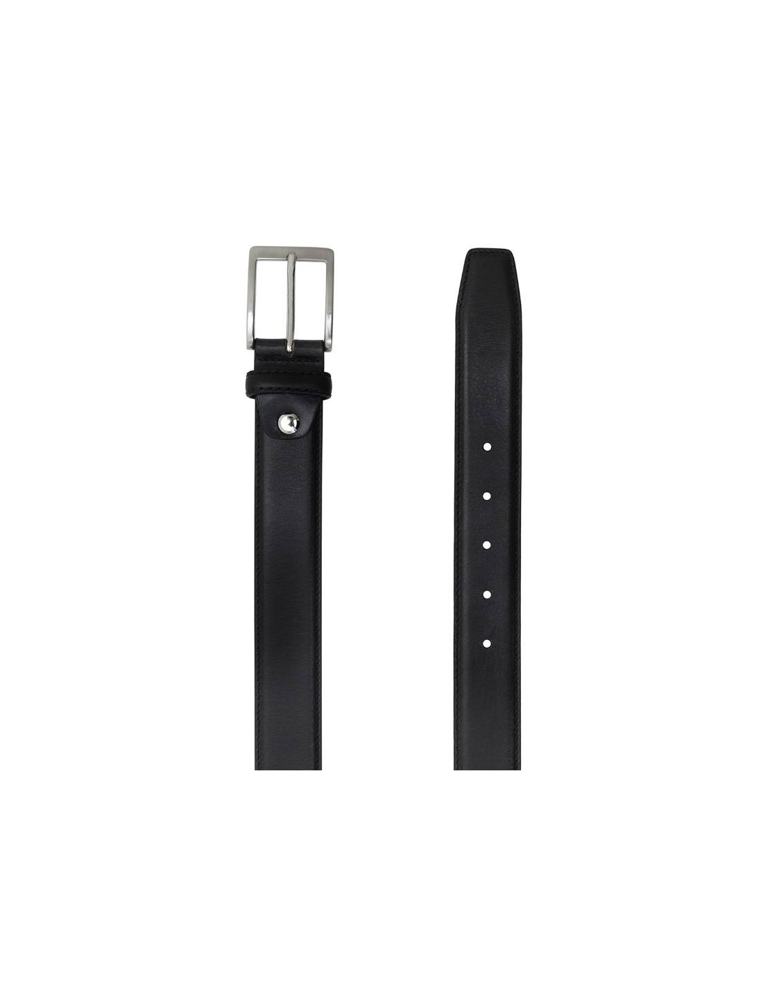 Ortiz & Reed Cinturón De Piel Acabado A Mano Color Negro B-VORISOR-NEGRO