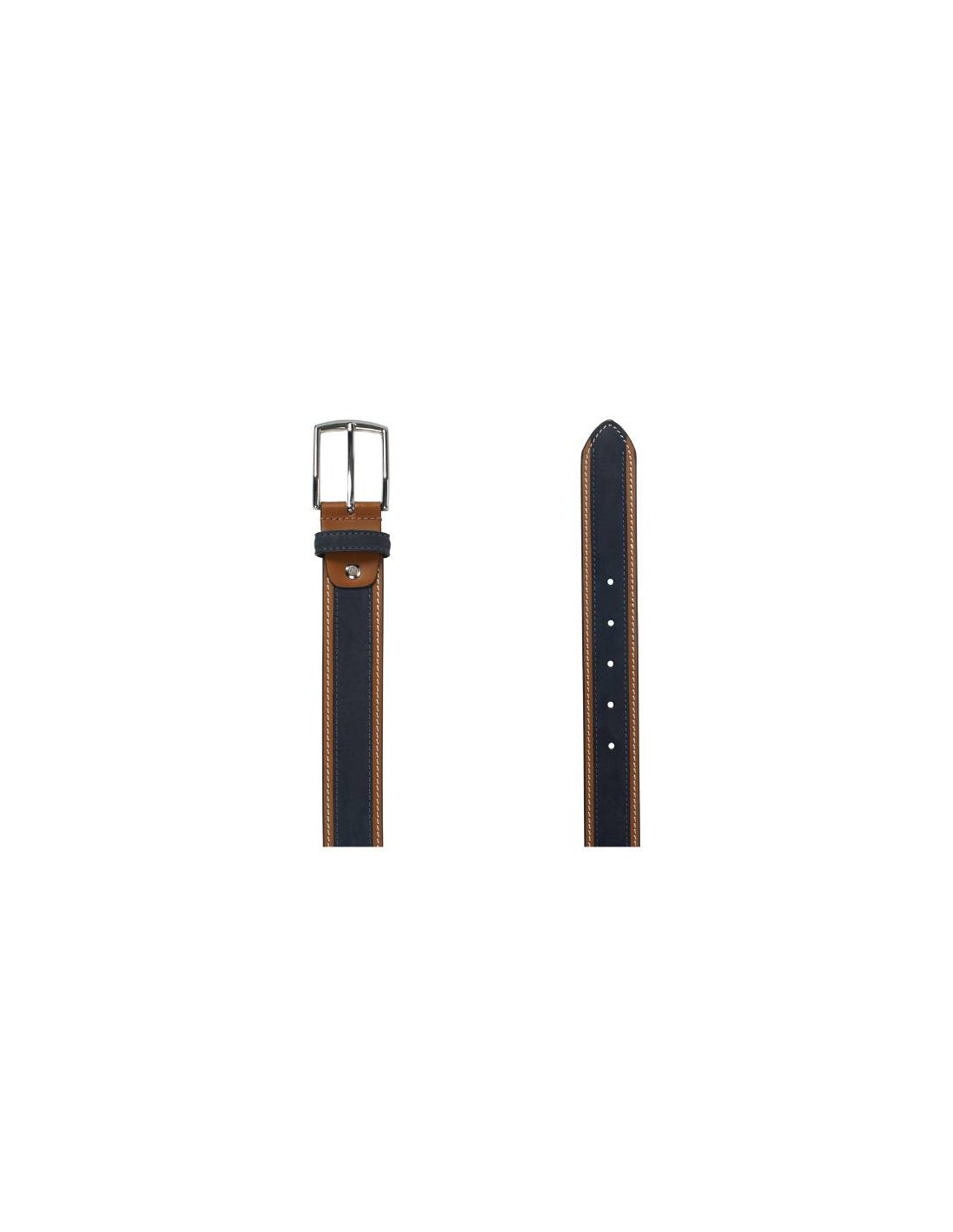 Ortiz & Reed Cinturón De Piel Acabado Plano Color Azul B-NOLISH-AZUL