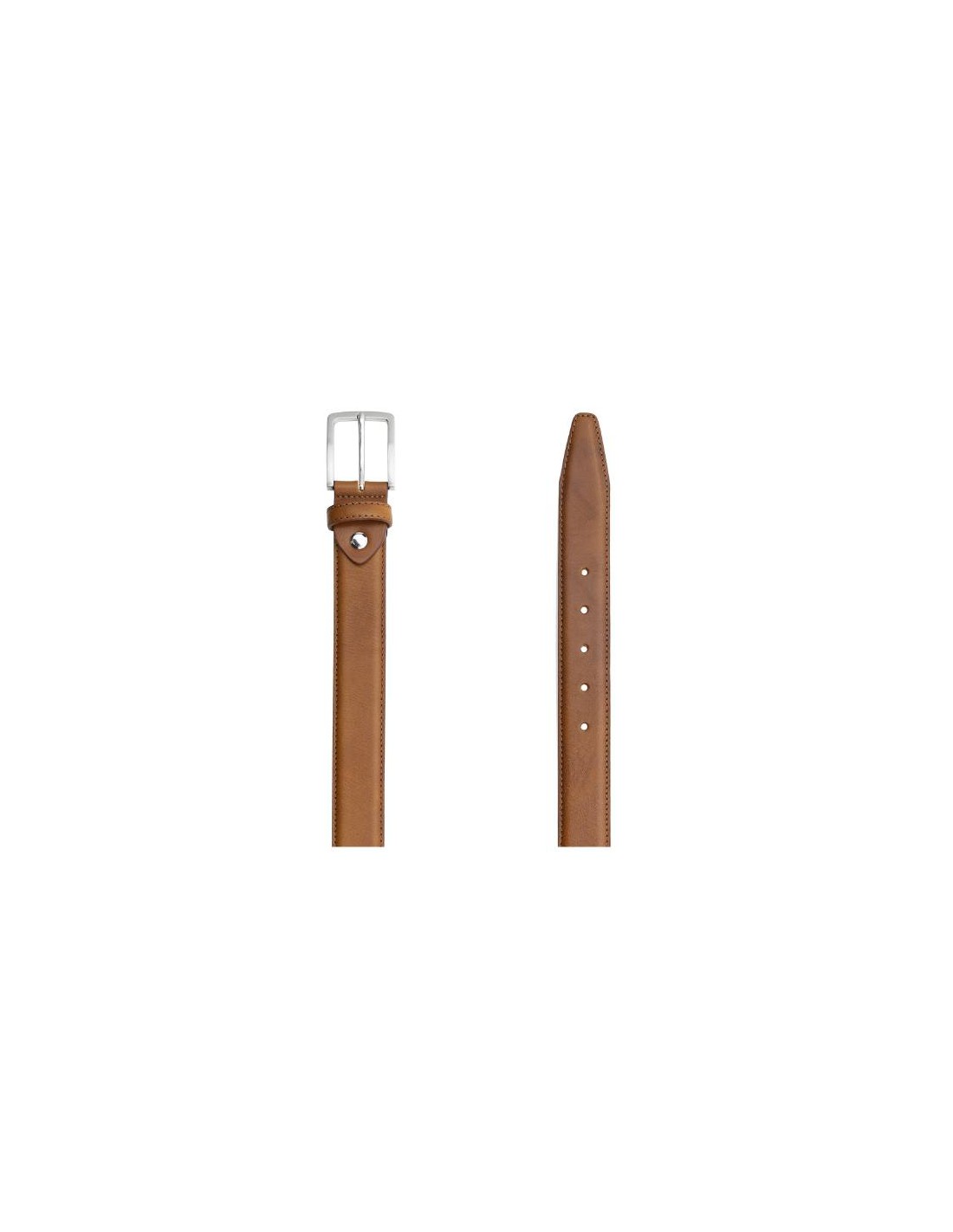 Ortiz & Reed Cinturón De Piel Construcción Alomada Color Cuero B-BORMEN-CUERO