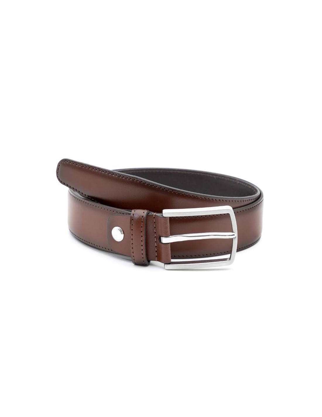 ortiz & reed Cinturón de piel construcción alomada color marrón B-VALIN-CASTAGNA