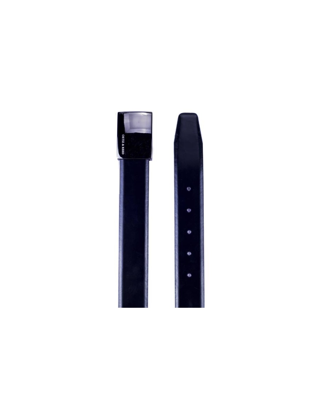 Ortiz & Reed Cinturón De Piel Construcción Alomada Color Negro B-POCRAN-NEGRO