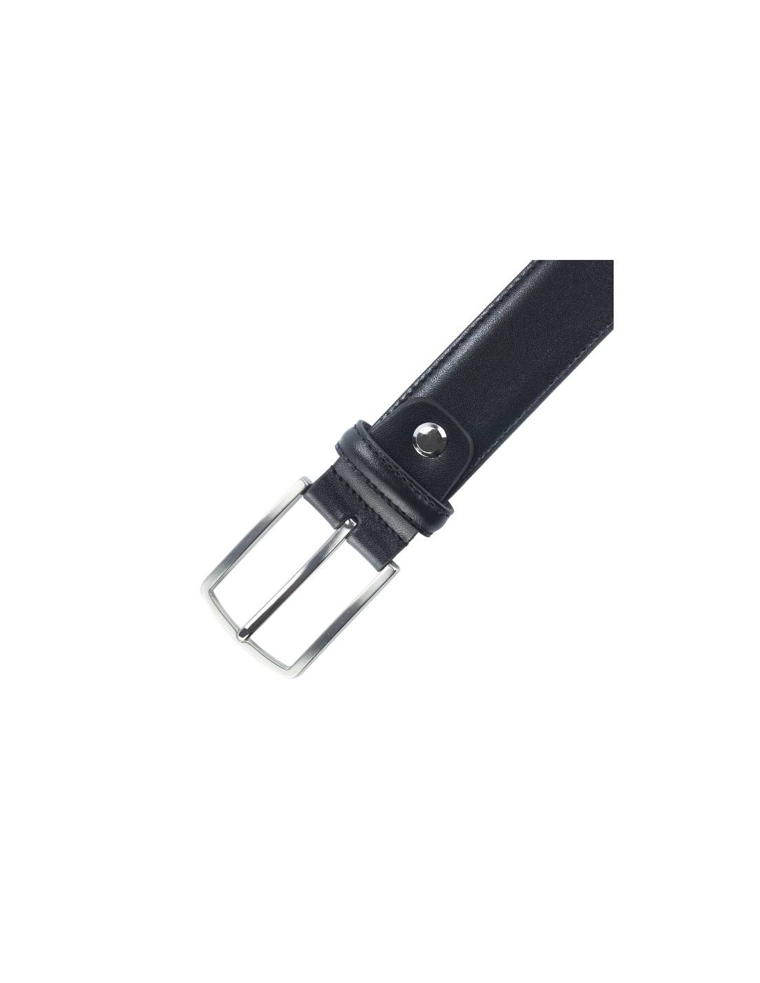 Ortiz & Reed Cinturón De Piel Construcción Alomada Color Negro B-VALIN-BLACK