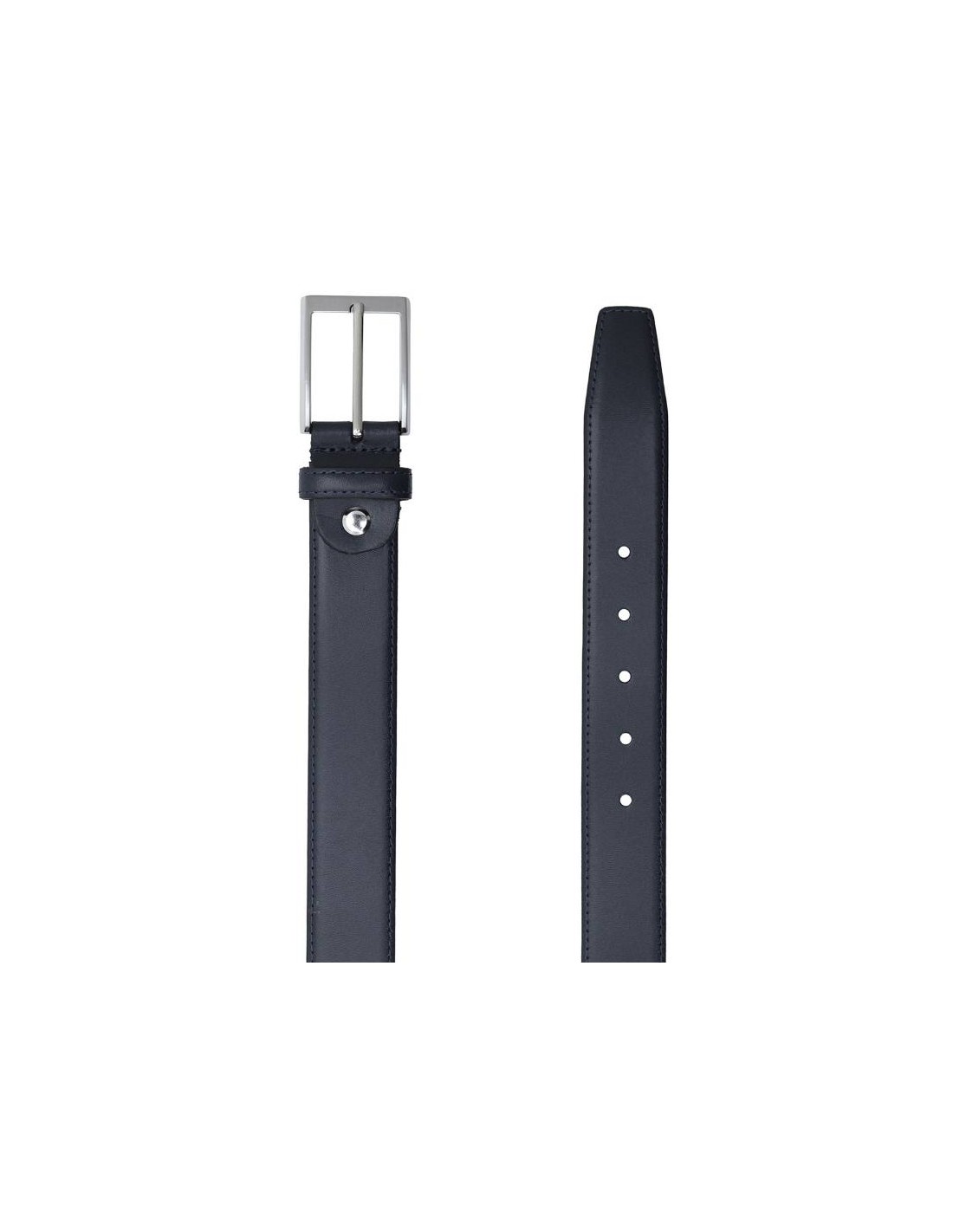 Ortiz & Reed Cinturón De Piel Liso Color Azul B-LANKOR-NAVY