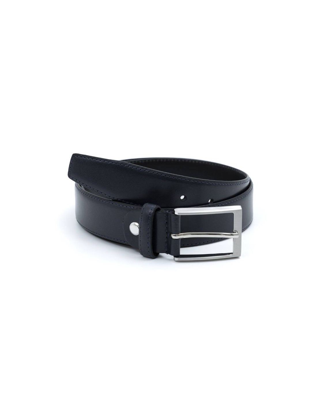 ortiz & reed Cinturón de piel liso color azul B-LANKOR-NAVY