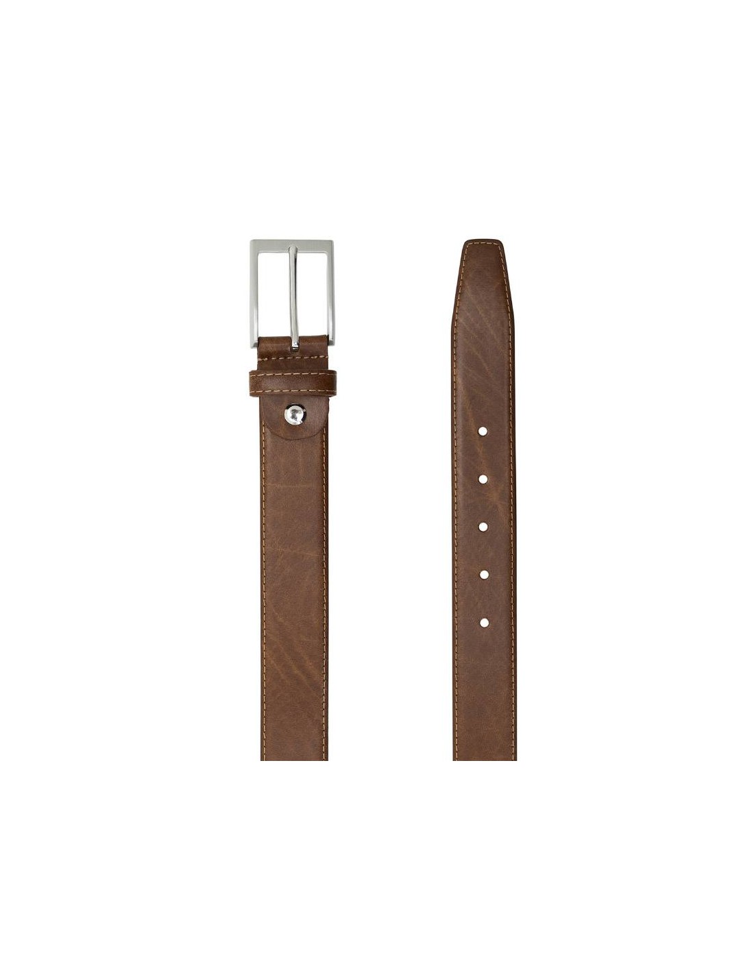 Ortiz & Reed Cinturón De Piel Liso Color Cuero B-LANKOR-CUERO