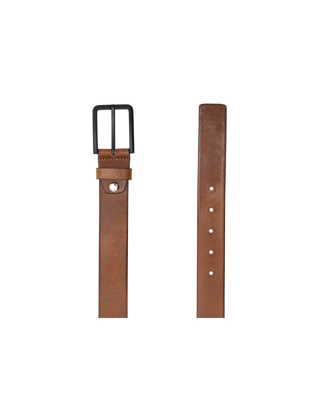 Ortiz & Reed Cinturón De Piel Liso Color Cuero B-LEBILOR-CUERO