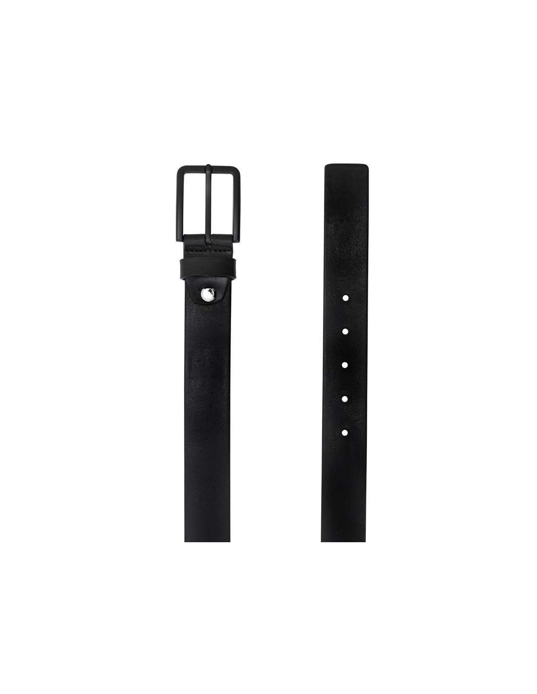 Ortiz & Reed Cinturón De Piel Liso Color Negro B-LEBILOR-BLACK