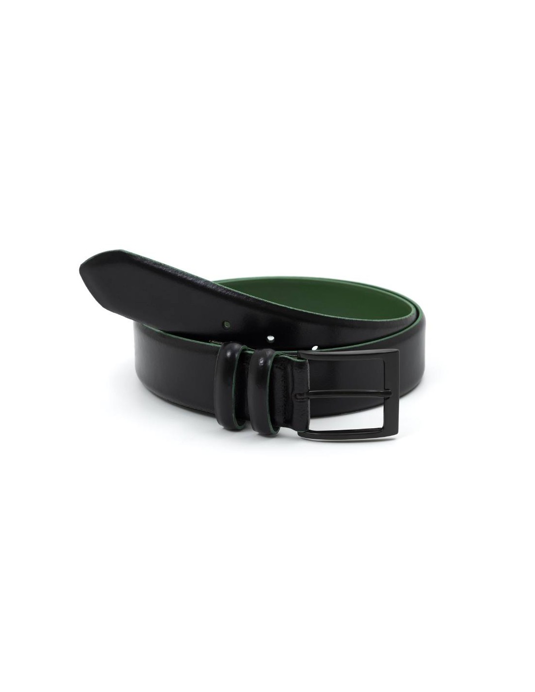 ortiz & reed Cinturón de piel tintado a mano color negro B-PARAMORV-NEGRO