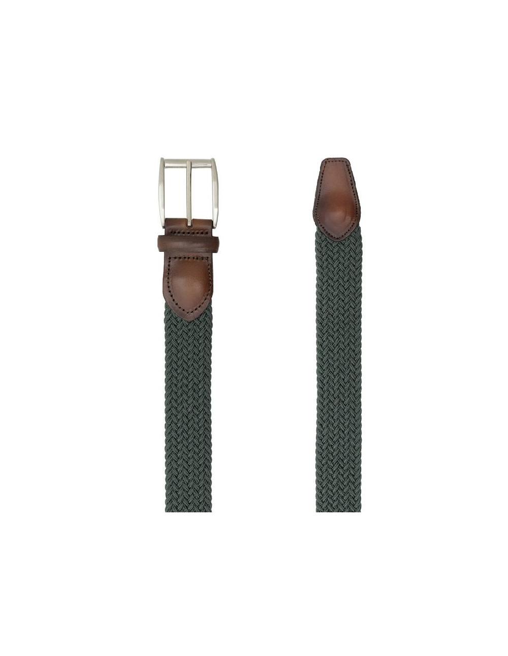 Ortiz & Reed Cinturón Trenzado Acabado A Mano Color Verde B-TRENTMAN-FOREST