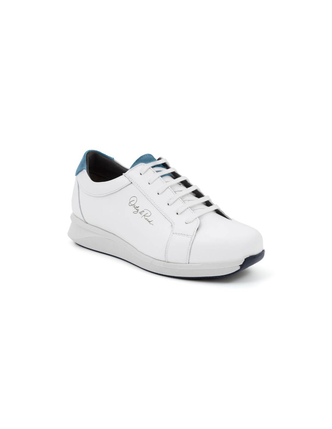 Ortiz & Reed Deportivo De Mujer De Piel Liso Color Blanco W-LOREED-BLANCO-AQUA