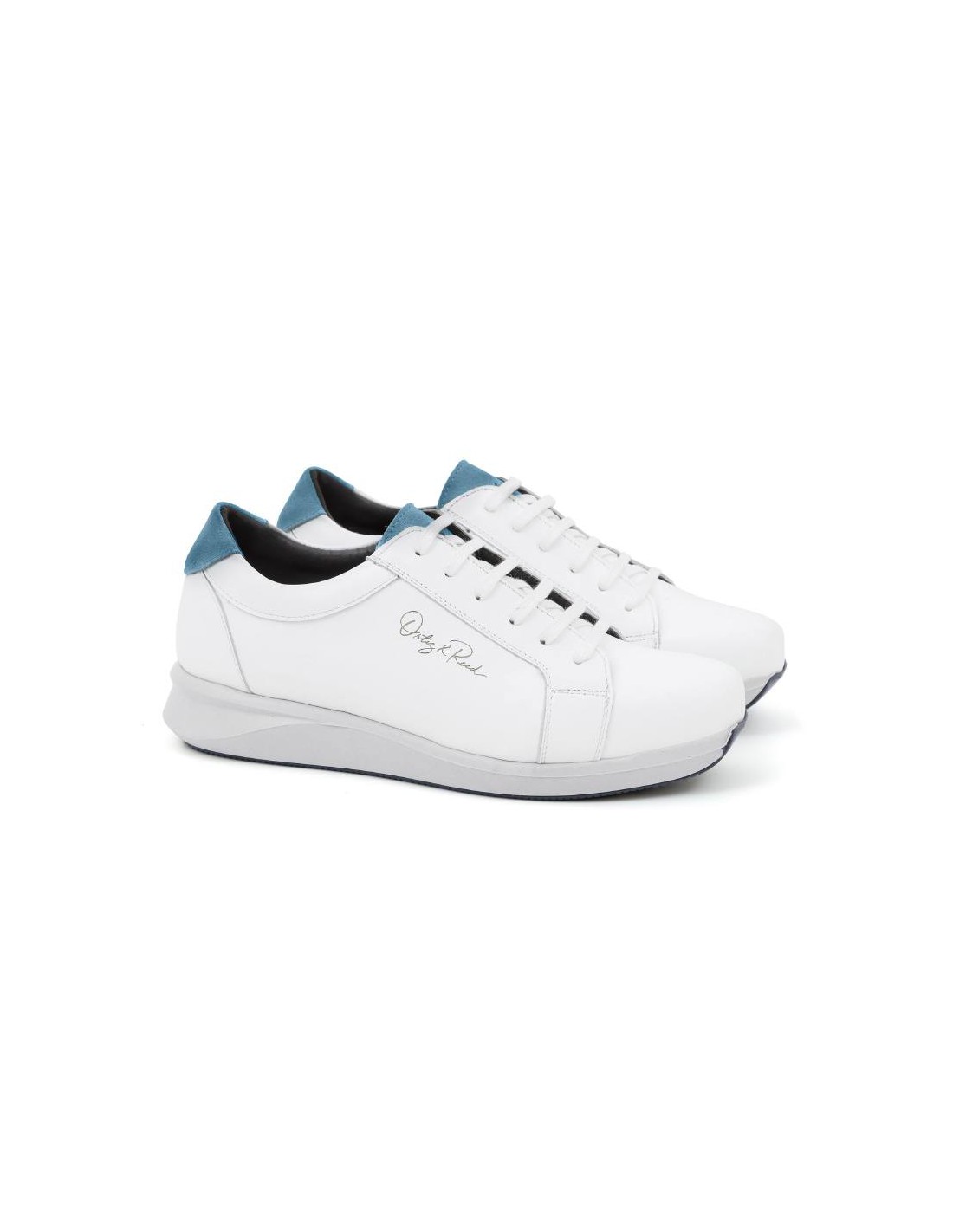 ortiz & reed Deportivo de mujer de piel liso color blanco W-LOREED-BLANCO-AQUA