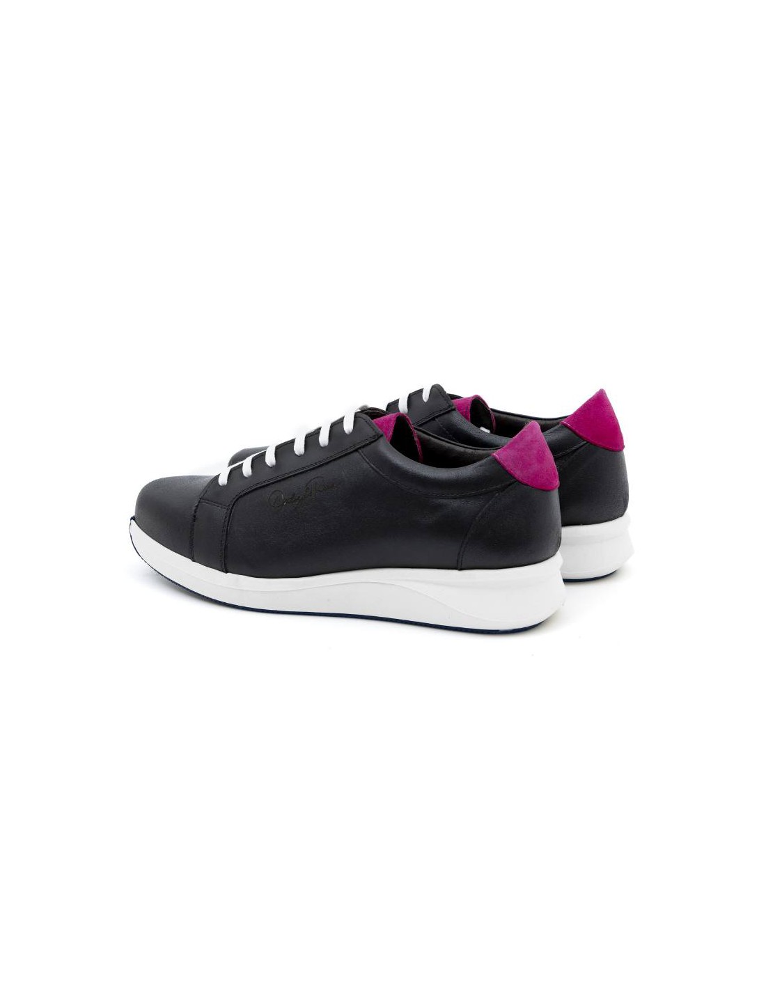 Ortiz & Reed Deportivo De Mujer De Piel Liso Color Negro W-LOREED-NEGRO