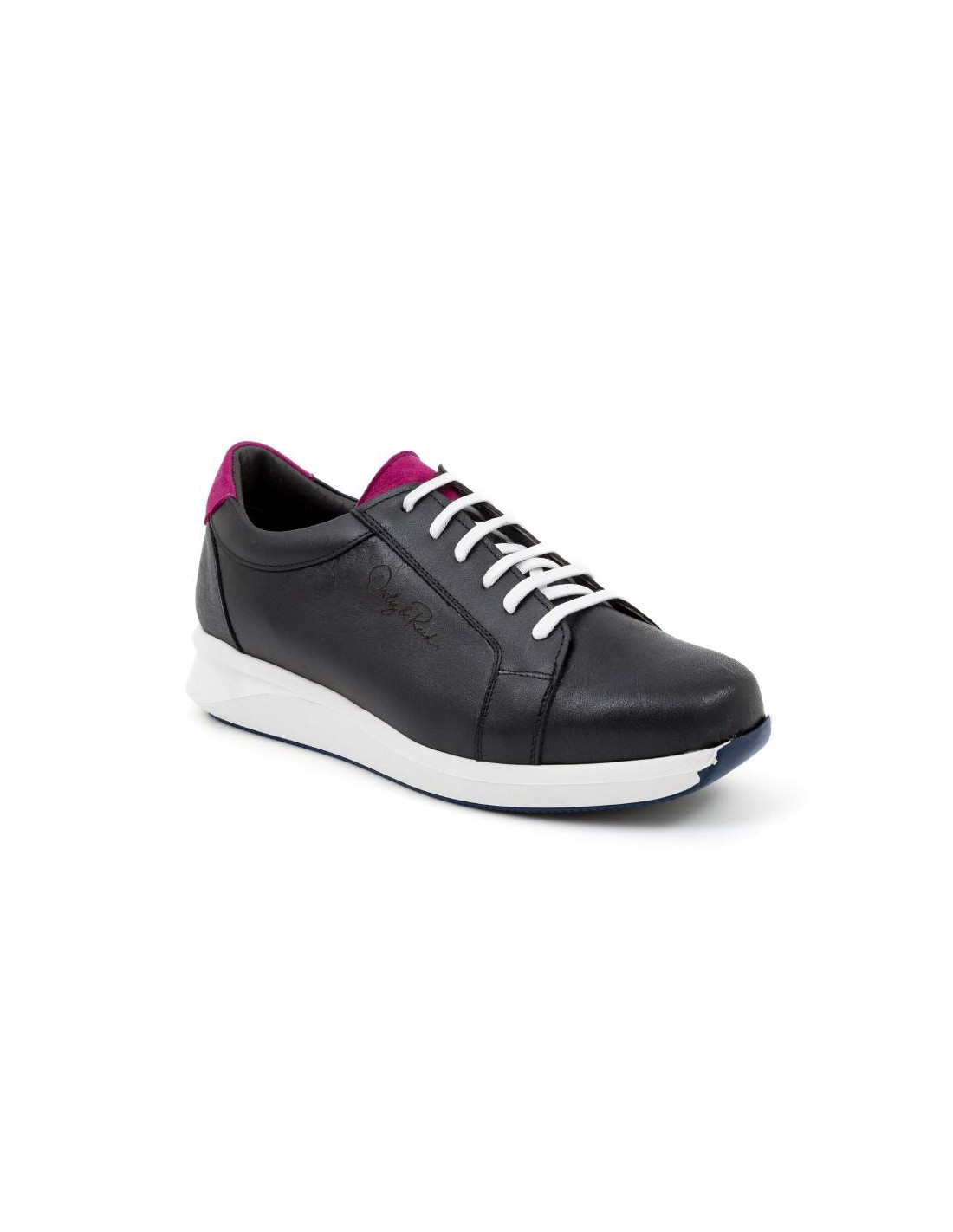 Ortiz & Reed Deportivo De Mujer De Piel Liso Color Negro W-LOREED-NEGRO
