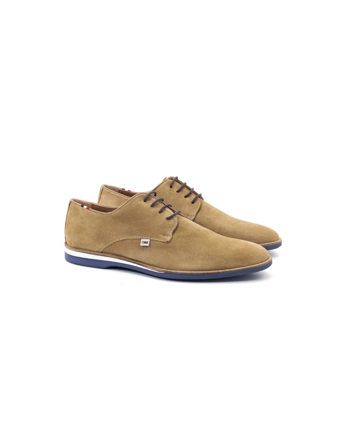 ortiz & reed Derby de ante de piso antideslizante color beige SMUNK-TOPO