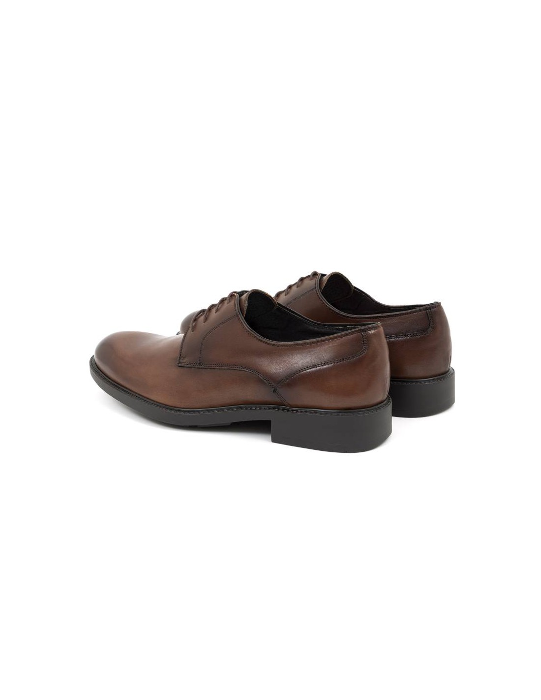 Ortiz & Reed Derby De Piel Acabado A Mano Color Cuero CANTOR-CASTAGNA