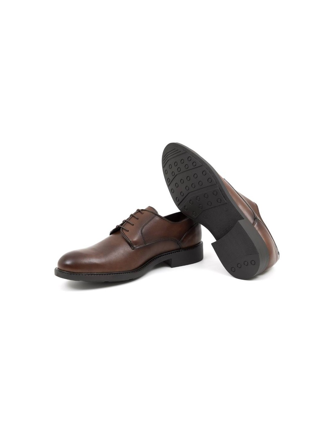 Ortiz & Reed Derby De Piel Acabado A Mano Color Cuero CANTOR-CASTAGNA