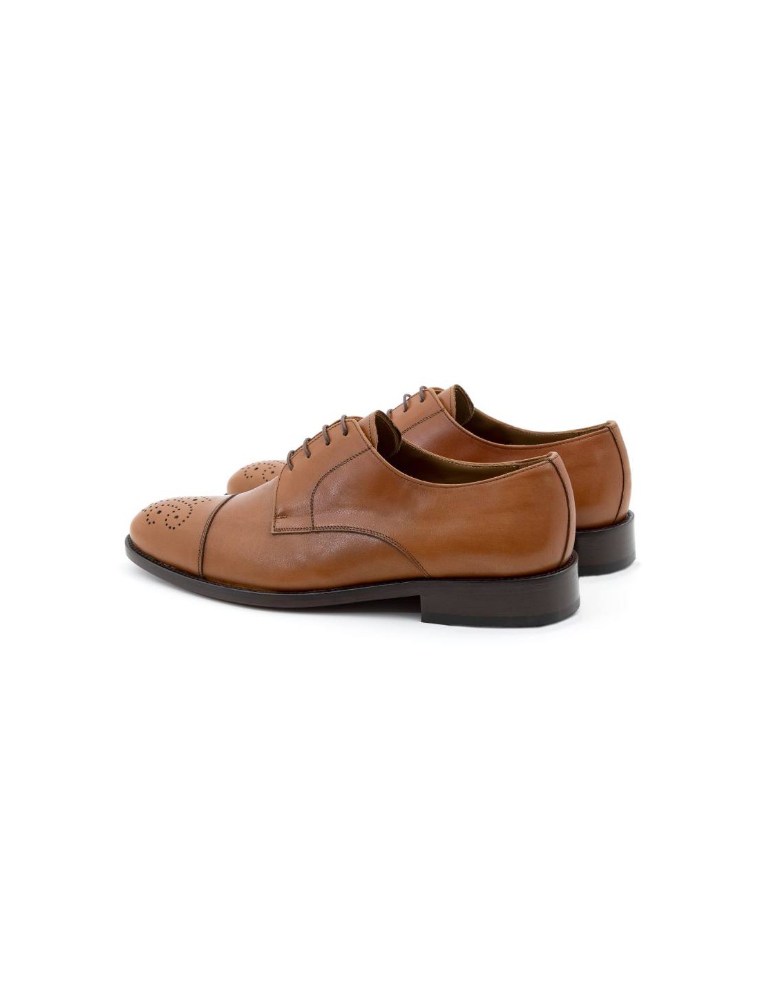 Ortiz & Reed Derby De Piel Acabado A Mano Color Cuero PERREOR-CUERO
