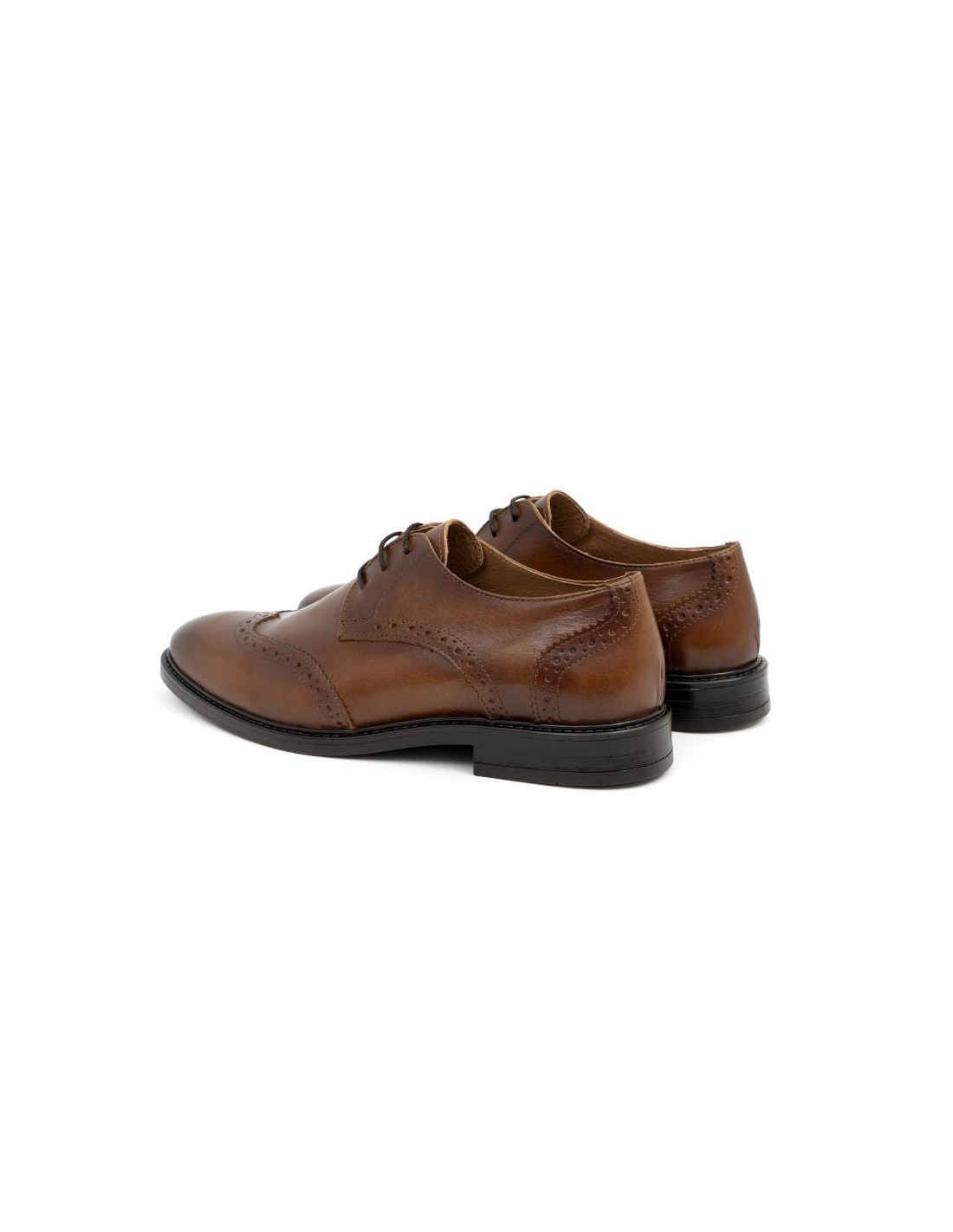 Ortiz & Reed Derby De Piel Brogado Color Cuero POLERO-CUERO