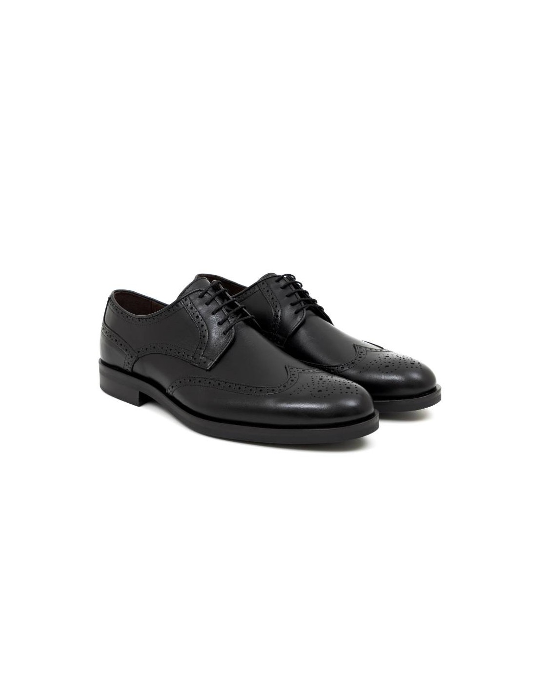ortiz & reed Derby de piel brogado color negro BLUKOR-NEGRO