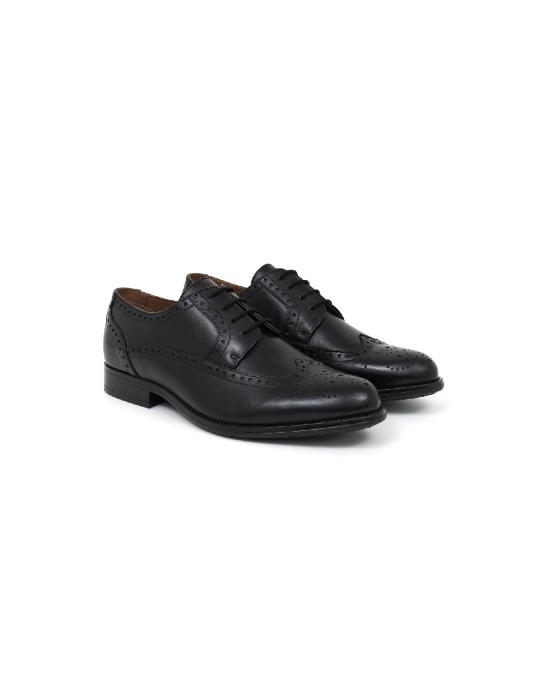 ortiz & reed Derby de piel brogado color negro PARIEGO-BLACK