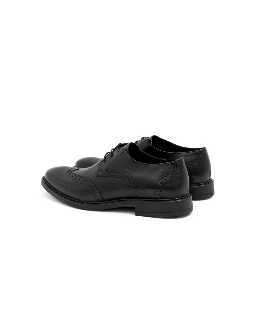 Ortiz & Reed Derby De Piel Brogado Color Negro POLERO-NEGRO