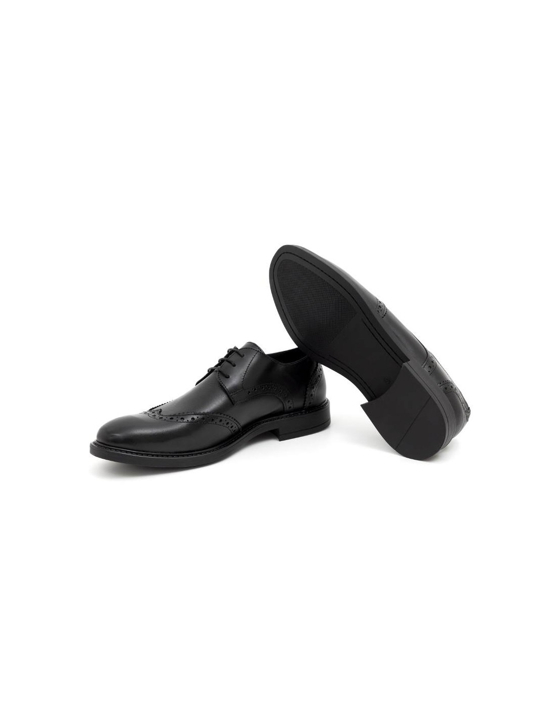 Ortiz & Reed Derby De Piel Brogado Color Negro POLERO-NEGRO