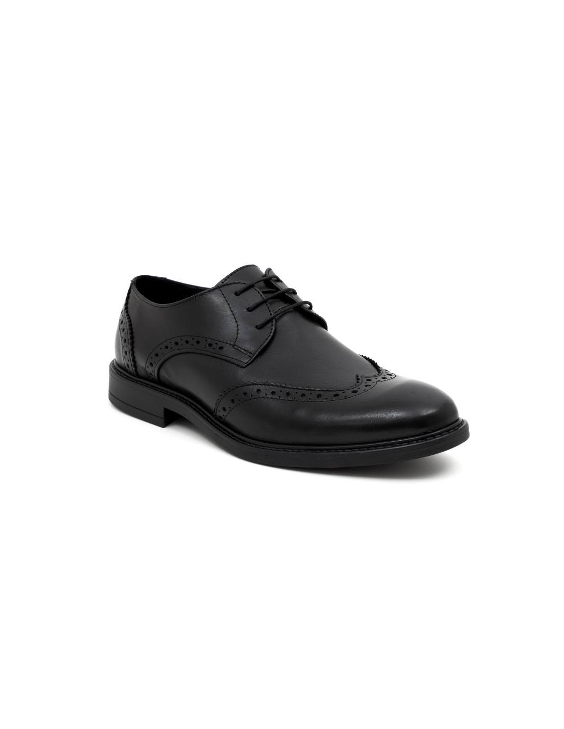 Ortiz & Reed Derby De Piel Brogado Color Negro POLERO-NEGRO