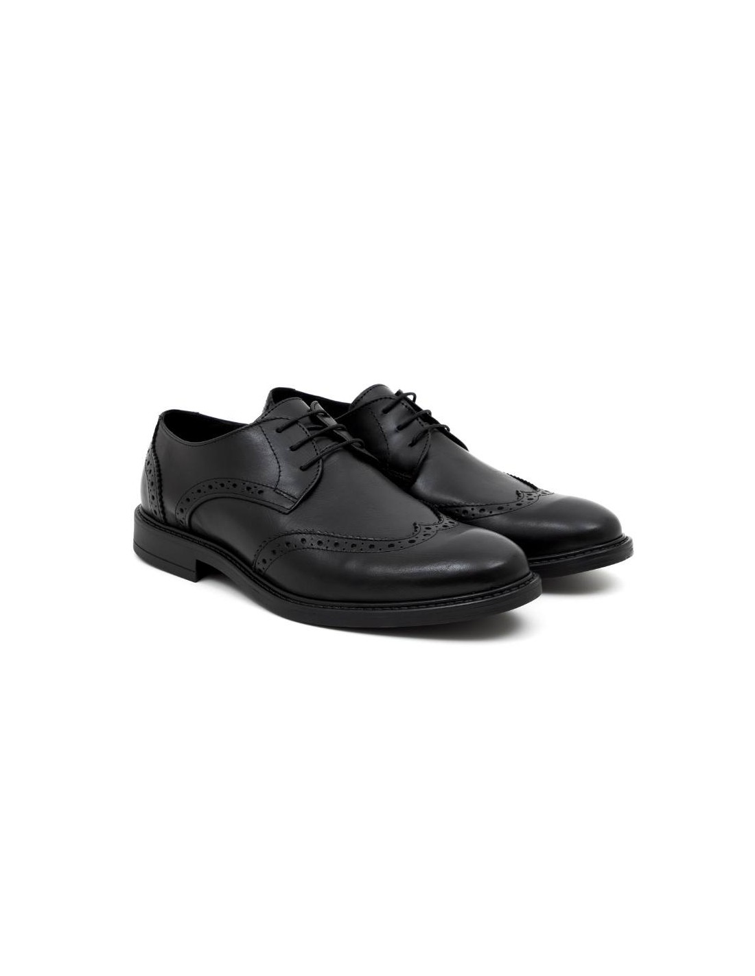 ortiz & reed Derby de piel brogado color negro POLERO-NEGRO