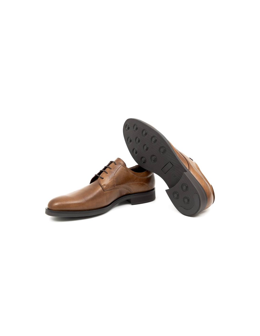 Ortiz & Reed Derby De Piel Con Costura Color Cuero BATIOR-CUERO