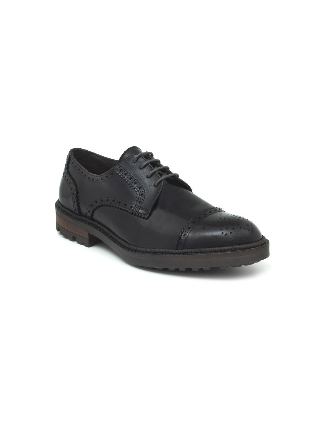 Ortiz & Reed Derby De Piel De Costura Vuelta Color Negro BOXENOR-NEGRO