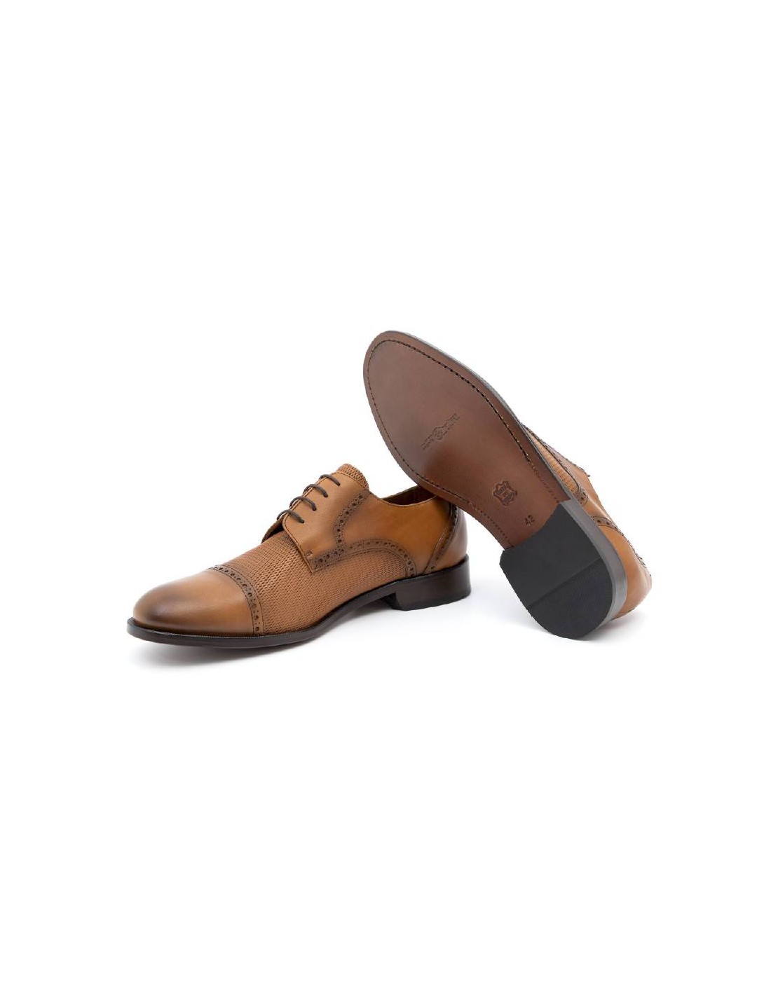 Ortiz & Reed Derby De Piel Semi-brogado Color Cuero CRASPOR-CUERO