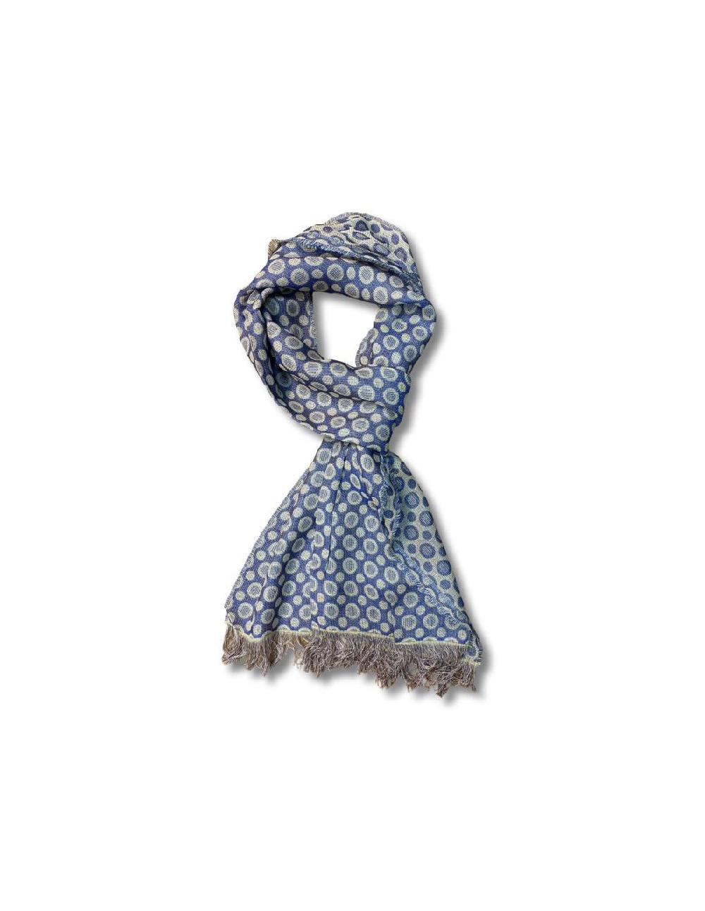 ortiz & reed Foulard para mujer estampado grabados color azul BUF-1422-NAVY