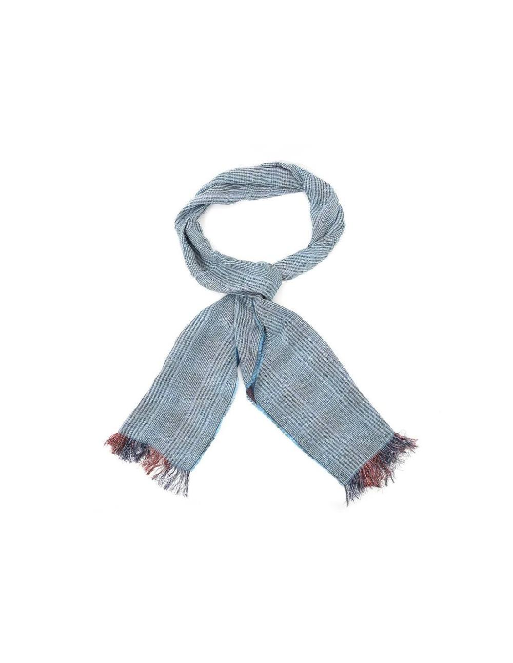 Ortiz & Reed Foulard Para Mujer Liso Con Flecos Color Azul NIC-1543-BLUE