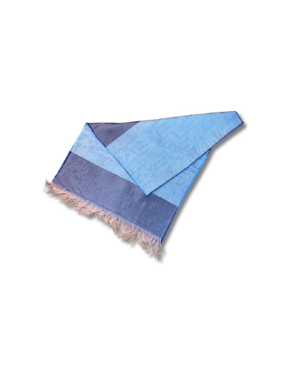 Ortiz & Reed Foulard Para Mujer Liso Con Rayas Color Azul NIC-1539-BLUE