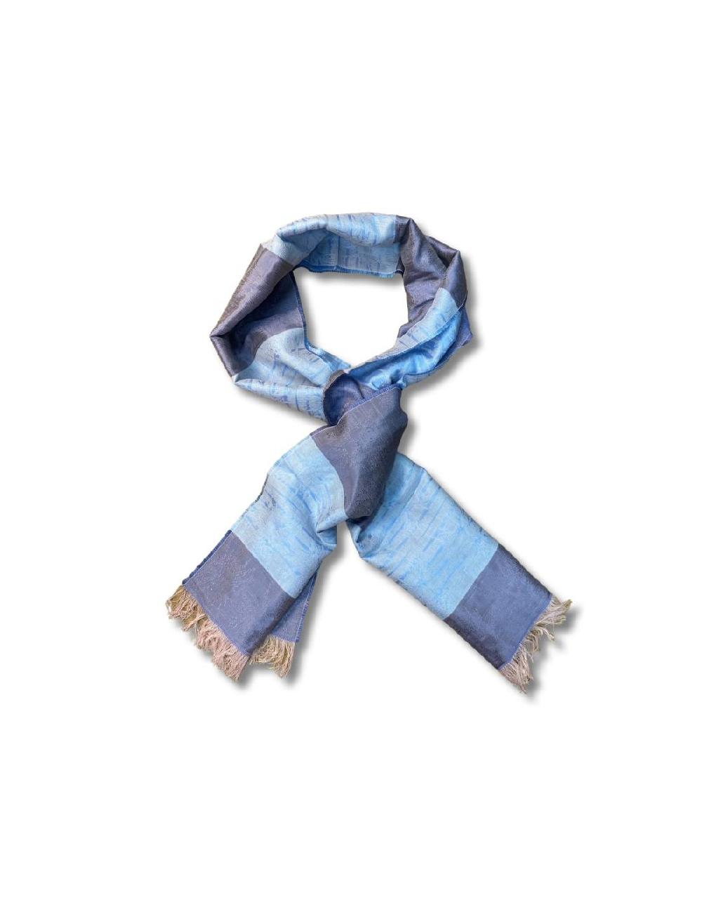 ortiz & reed Foulard para mujer liso con rayas color azul NIC-1539-BLUE