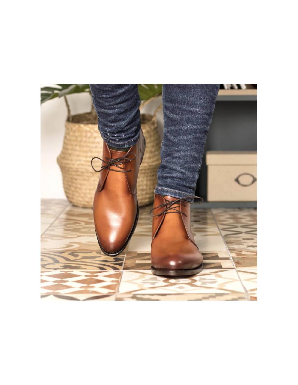 Ortiz & Reed Goodyear Welt De Piel Con Picado María Color Cuero GUKKA-CUERO