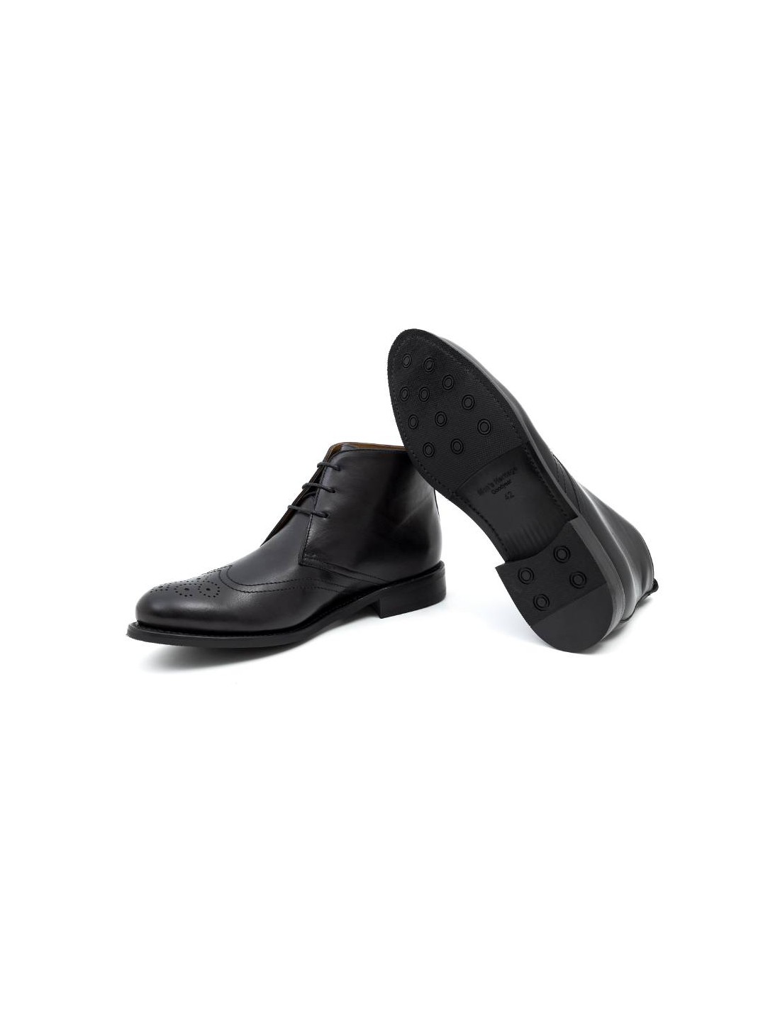 Ortiz & Reed Goodyear Welt De Piel Tintado A Mano Color Negro GRESELI-NEGRO